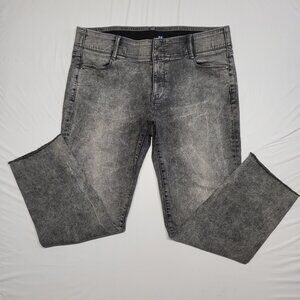 Apt 9 Womens Jeans Straight Leg Size 16 Stretch Cut Off Hem Gray